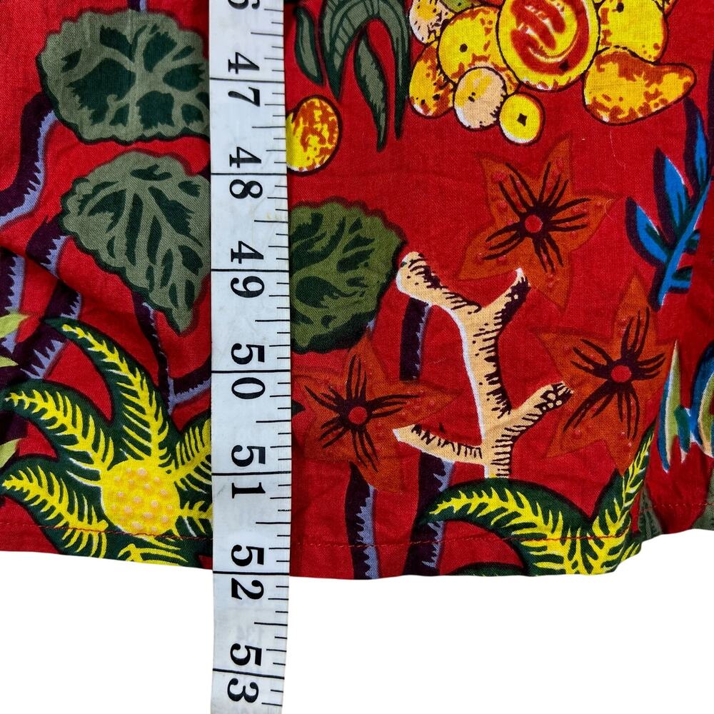 Frida Kahlo Print Kaftan Maxi Dress One Size Red Cotton Resort Caftan Cover Up - Picture 12 of 16